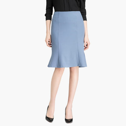 Women's Elastic Waist A-Line Midi Skirt