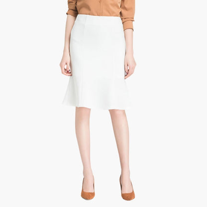 Women's Elastic Waist A-Line Midi Skirt