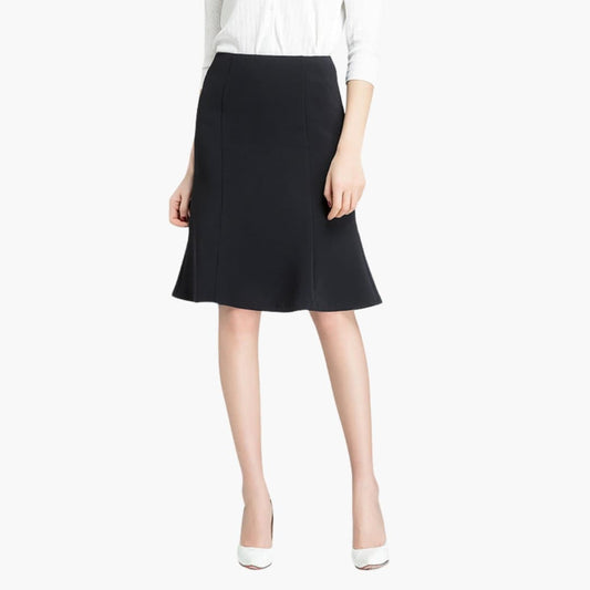 Women's Elastic Waist A-Line Midi Skirt - Fashinoza