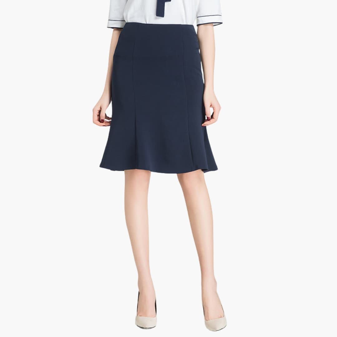 Women's Elastic Waist A-Line Midi Skirt