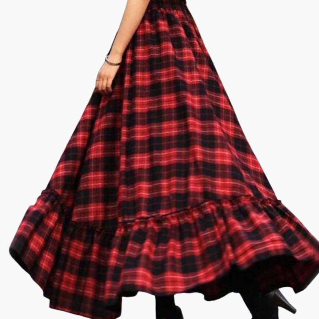 Women's Elastic Waist A-Line Skirt Flared Hem