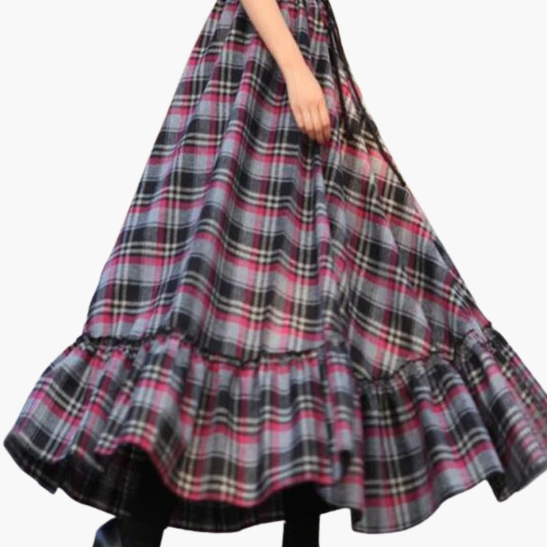 Women's Elastic Waist A-Line Skirt Flared Hem