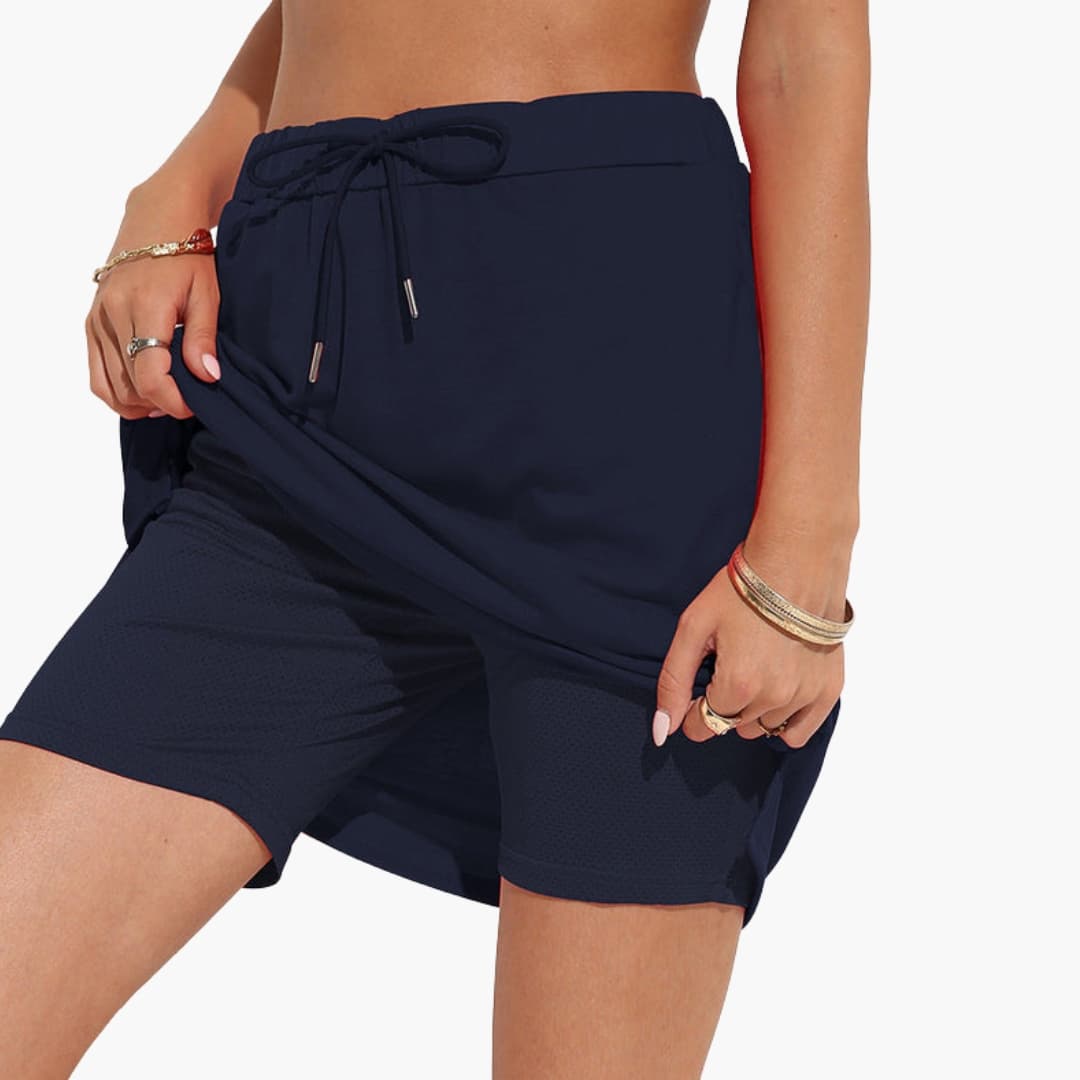 Women's A-Line Lace-Up Skirt Panel Seams