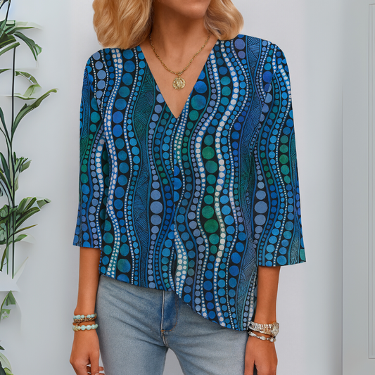 Women's Polka Dot Blouse - Fashinoza