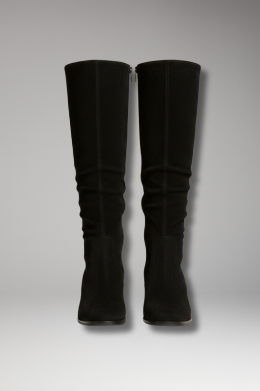 Women's Knee High Boots Block Heel Side Zipper - 
Fashinoza