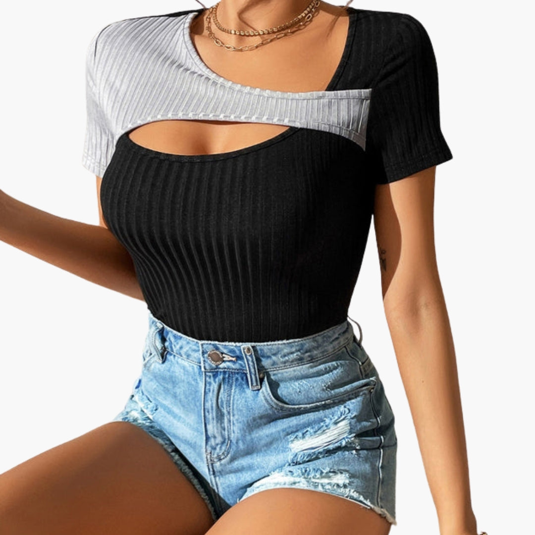 Women's Asymmetrical Short Sleeve T-Shirt