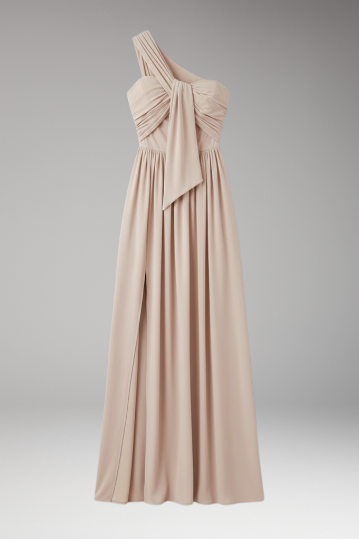 Women's One Shoulder Dress Solid Color - 
Fashinoza