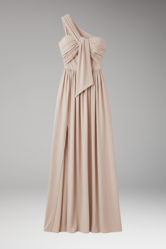 Women's One Shoulder Dress Solid Color - 
Fashinoza