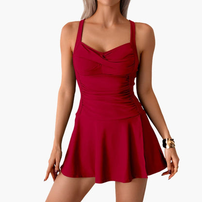 Women's Backless One Piece Swimsuit Scoop Neck