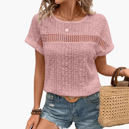 Women's Batwing T-Shirt Lace Trim