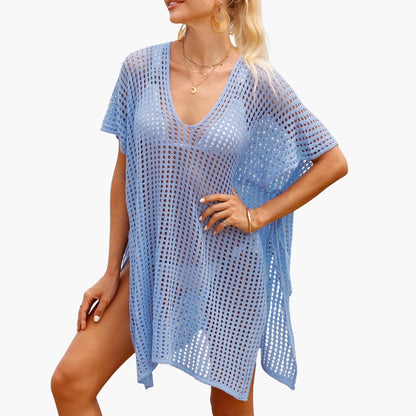 Women's Long Sleeve V Neck Beach Blouse