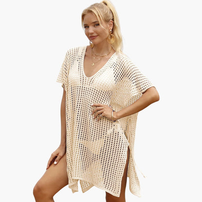 Women's Long Sleeve V Neck Beach Blouse