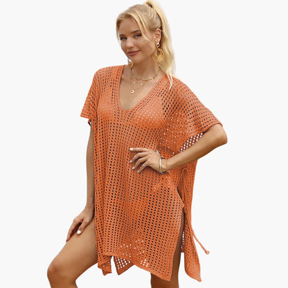 Women's Long Sleeve V Neck Beach Blouse