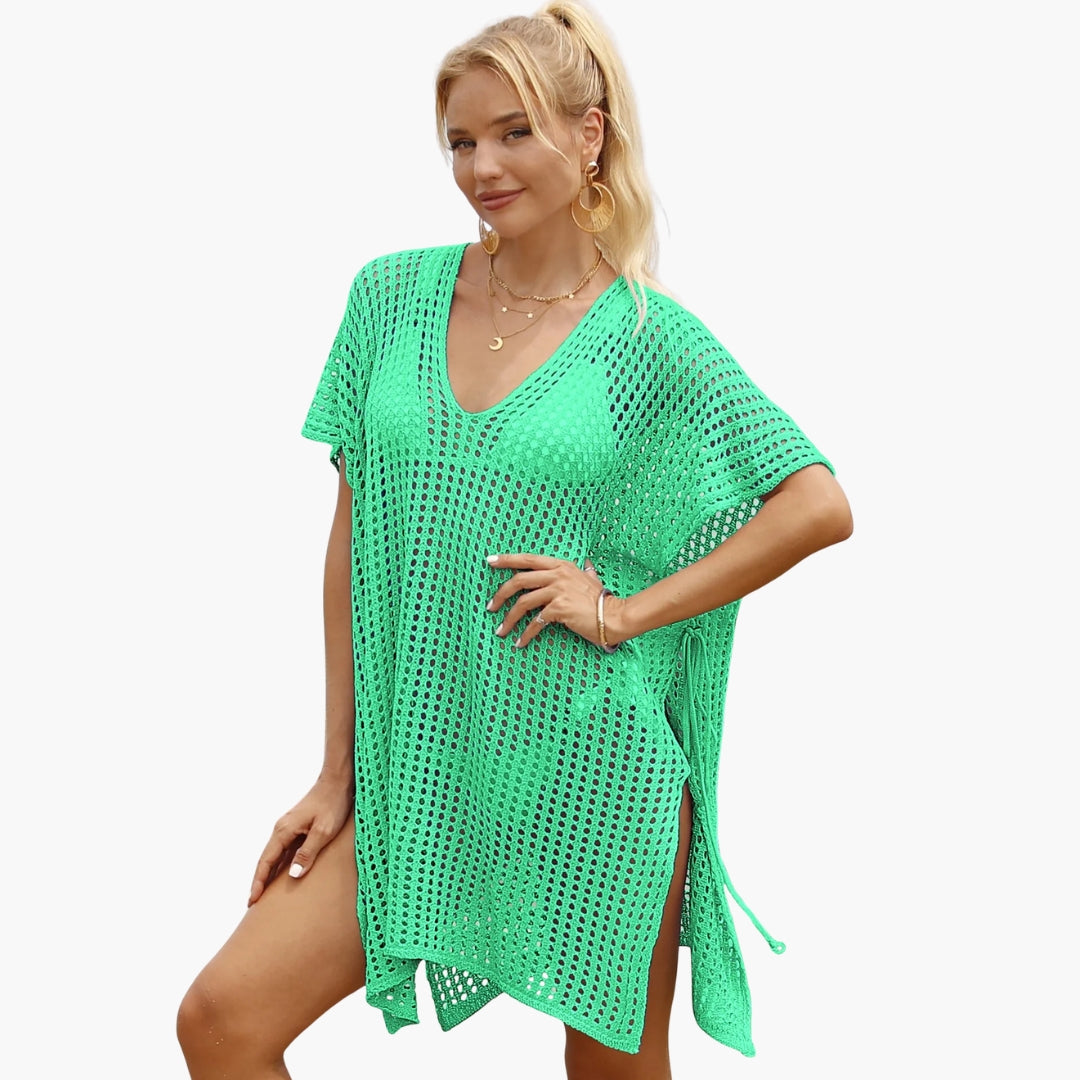 Women's Long Sleeve V Neck Beach Blouse