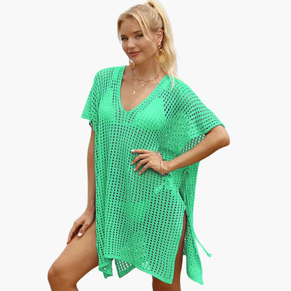 Women's Long Sleeve V Neck Beach Blouse