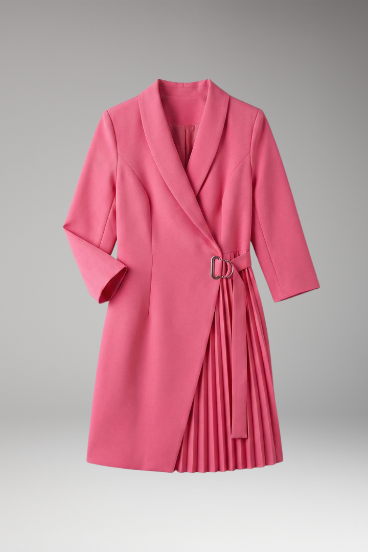 Women's Blazer Dress Notched Collar Slit Detail - 
Fashinoza