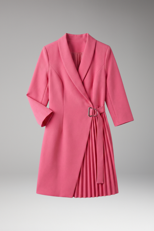 Women's Blazer Dress Notched Collar Slit Detail - 
Fashinoza
