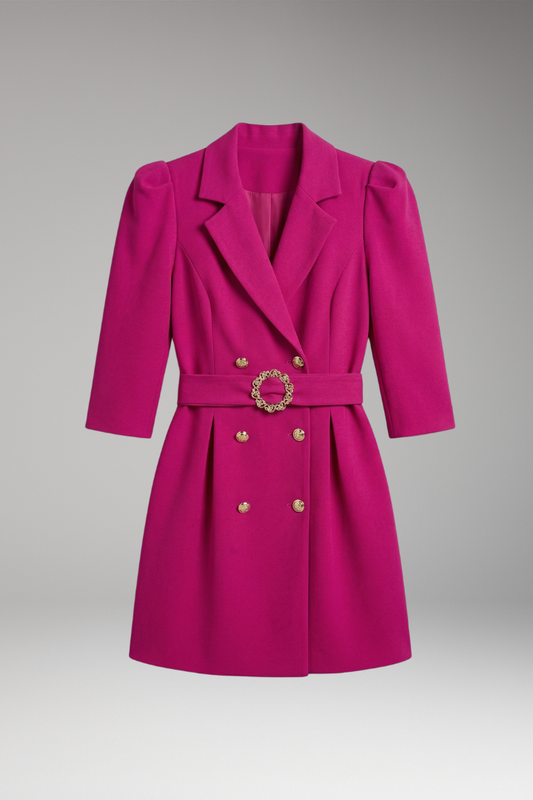 Women's Blazer Dress Pointed Lapels Button Front - 
Fashinoza