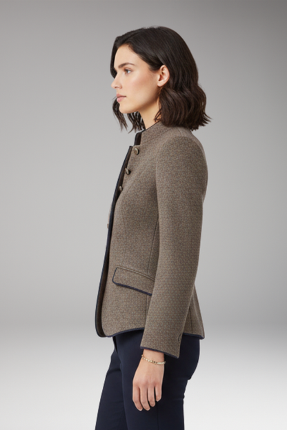 Women's Lapel Collar Blazer Button Front Closure