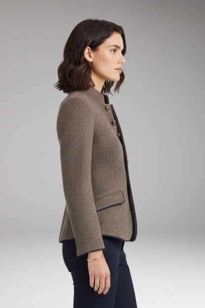 Women's Lapel Collar Blazer Button Front Closure