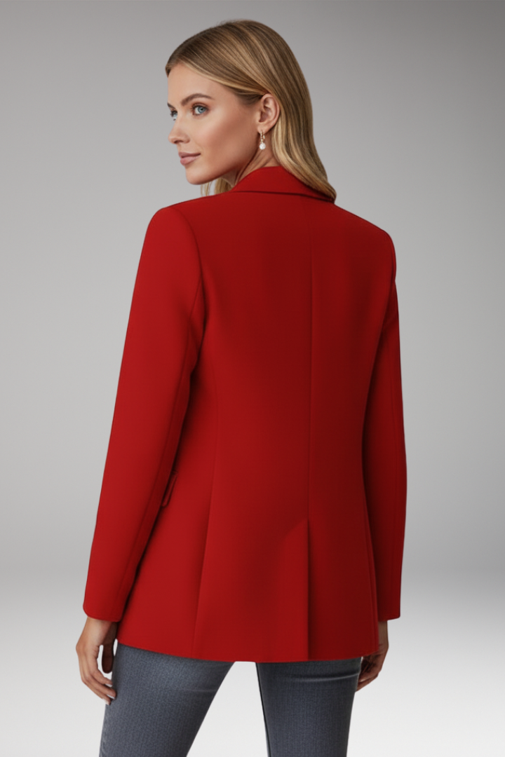 Women's Lapel Collar Blazer Single Button