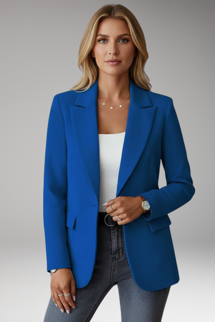 Women's Lapel Collar Blazer Single Button
