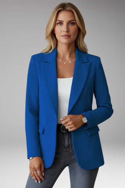 Women's Lapel Collar Blazer Single Button