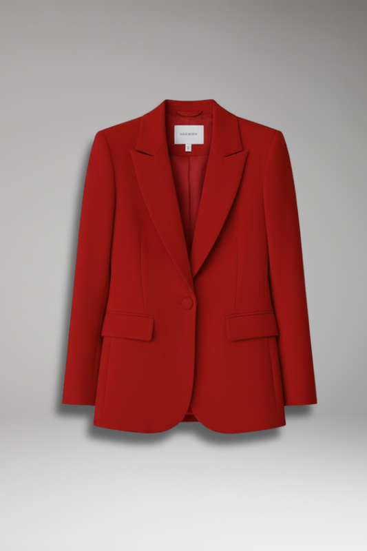 Women's Lapel Collar Blazer Single Button - 
Fashinoza