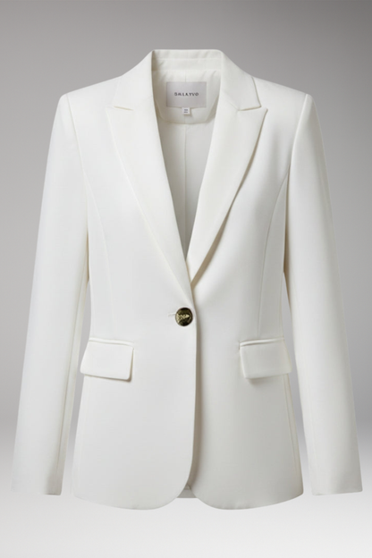 Women's Notched Lapel Blazer Button Front - 
Fashinoza