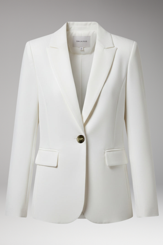 Women's Notched Lapel Blazer Button Front - 
Fashinoza