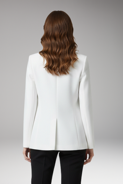 Women's Notched Lapel Blazer Button Front
