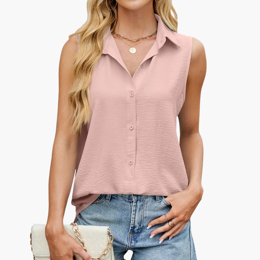 Women's Collar Button Blouse - Fashinoza