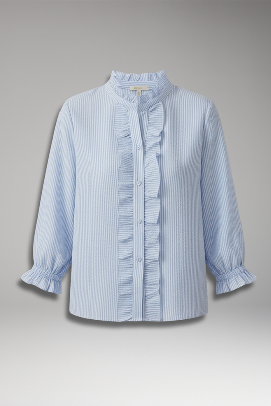 Women's Long Sleeve Ruffled Blouse - 
Fashinoza