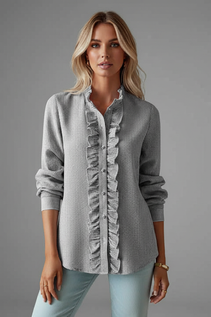 Women's Long Sleeve Ruffled Blouse