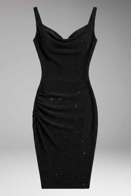 Women's Sleeveless Bodycon Dress Glitter Finish - 
Fashinoza