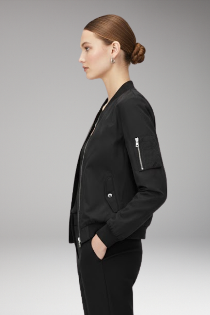 Women's Bomber Jacket Adjustable Hem Elastic Cuffs