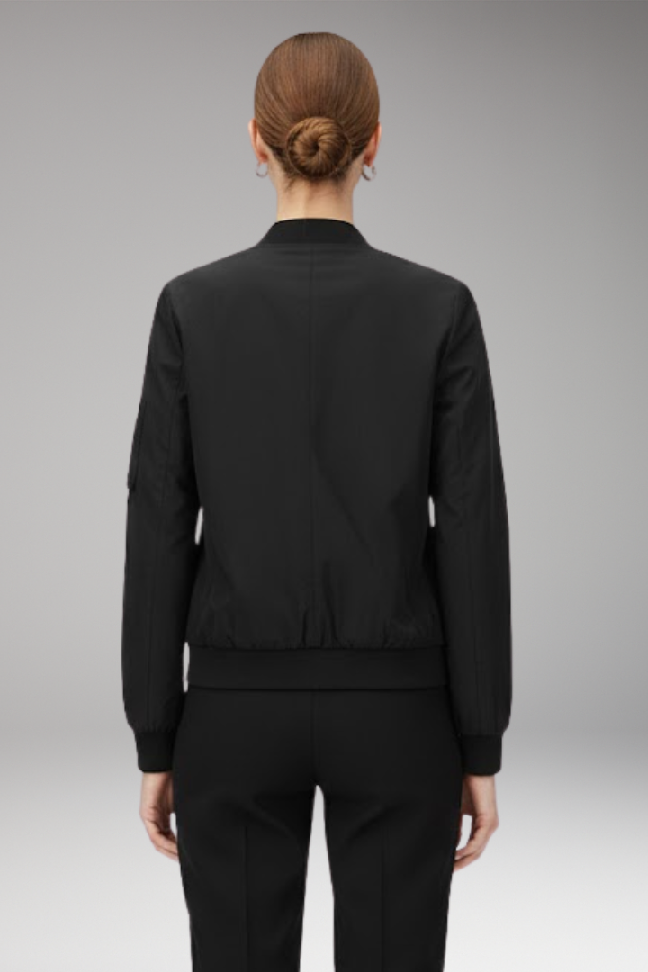 Women's Bomber Jacket Adjustable Hem Elastic Cuffs