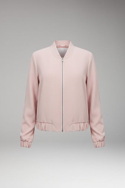 Women's Short Bomber Jacket Zip Closure - 
Fashinoza
