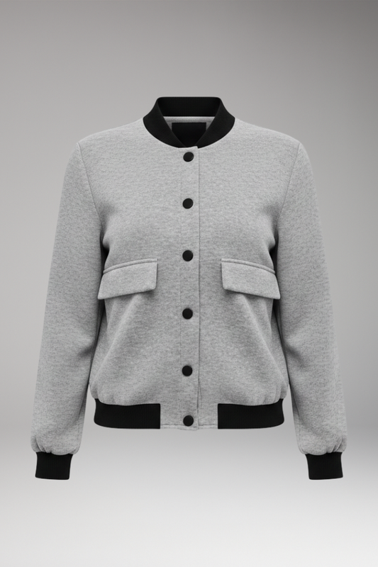 Women's Long Sleeve Bomber Jacket Color Block - 
Fashinoza