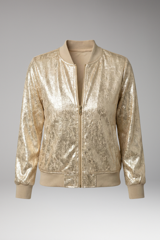 Women's Bomber Jacket Cotton Front Pockets Black - 
Fashinoza