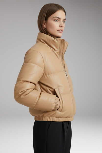 Women's Bomber Jacket Zipper Ribbed Hem