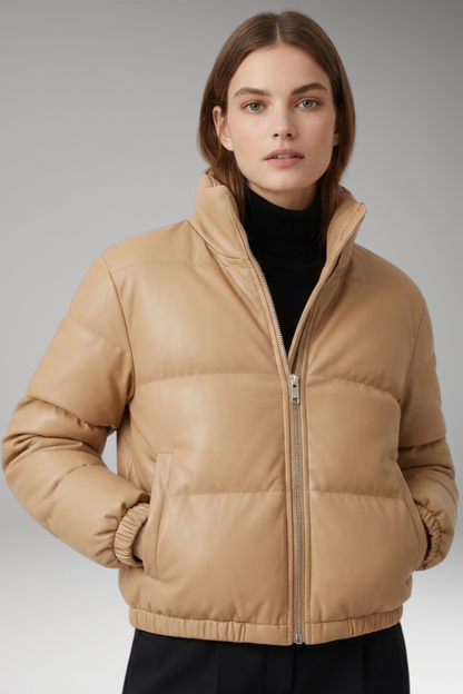 Women's Bomber Jacket Zipper Ribbed Hem