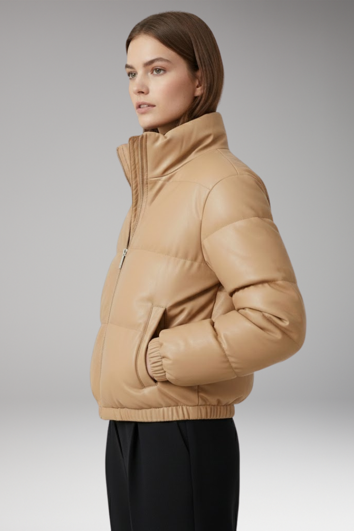 Women's Bomber Jacket Zipper Ribbed Hem