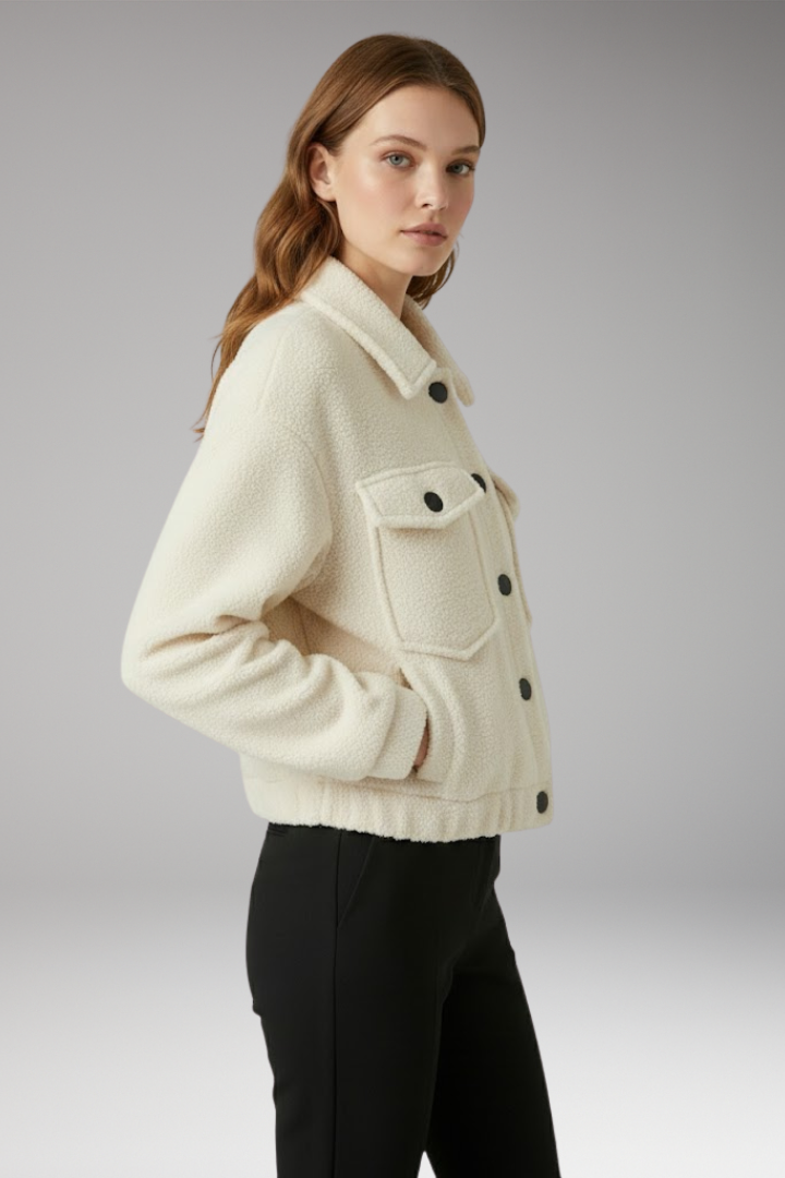 Women's Bomber Jacket Zipper Front Side Pockets