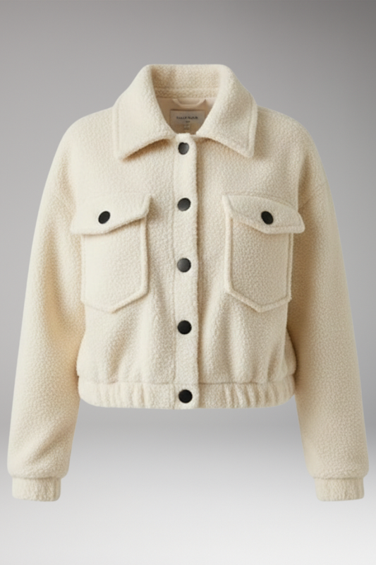 Women's Bomber Jacket Zipper Front Side Pockets - 
Fashinoza