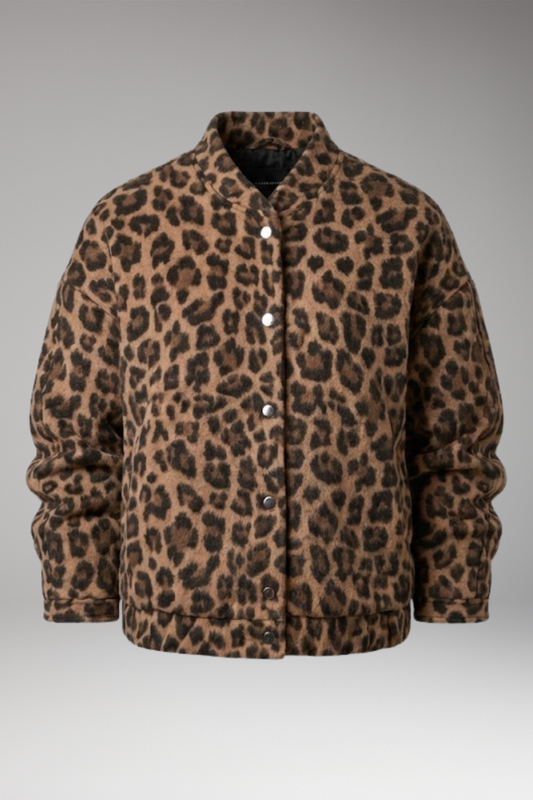 Women's Bomber Jacket Gathered Sleeves Front Zip - 
Fashinoza