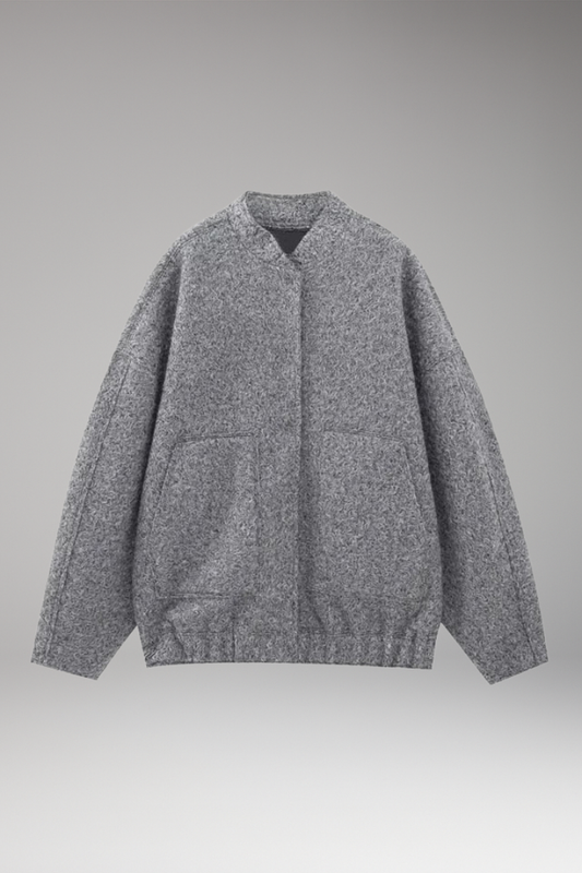 Women's Bomber Jacket Hidden Button Closure - 
Fashinoza