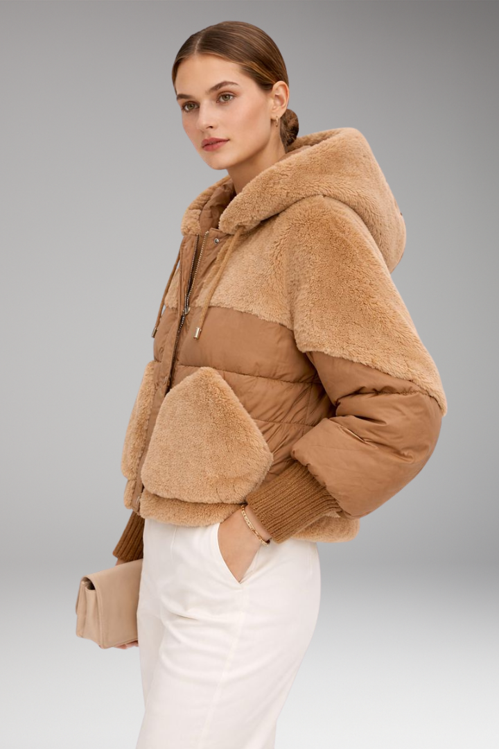 Women's Hooded Bomber Jacket Zipper Closure