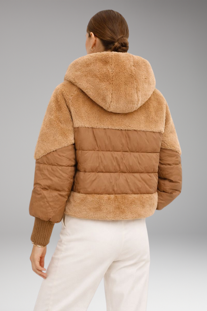 Women's Hooded Bomber Jacket Zipper Closure