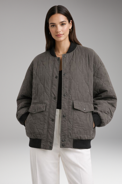 Women's Bomber Jacket Oversized Woven